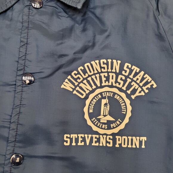 Vintage 80s Champion Coach Jacket Large 23x28 Baggy Wisconsin - Picture 8 of 13